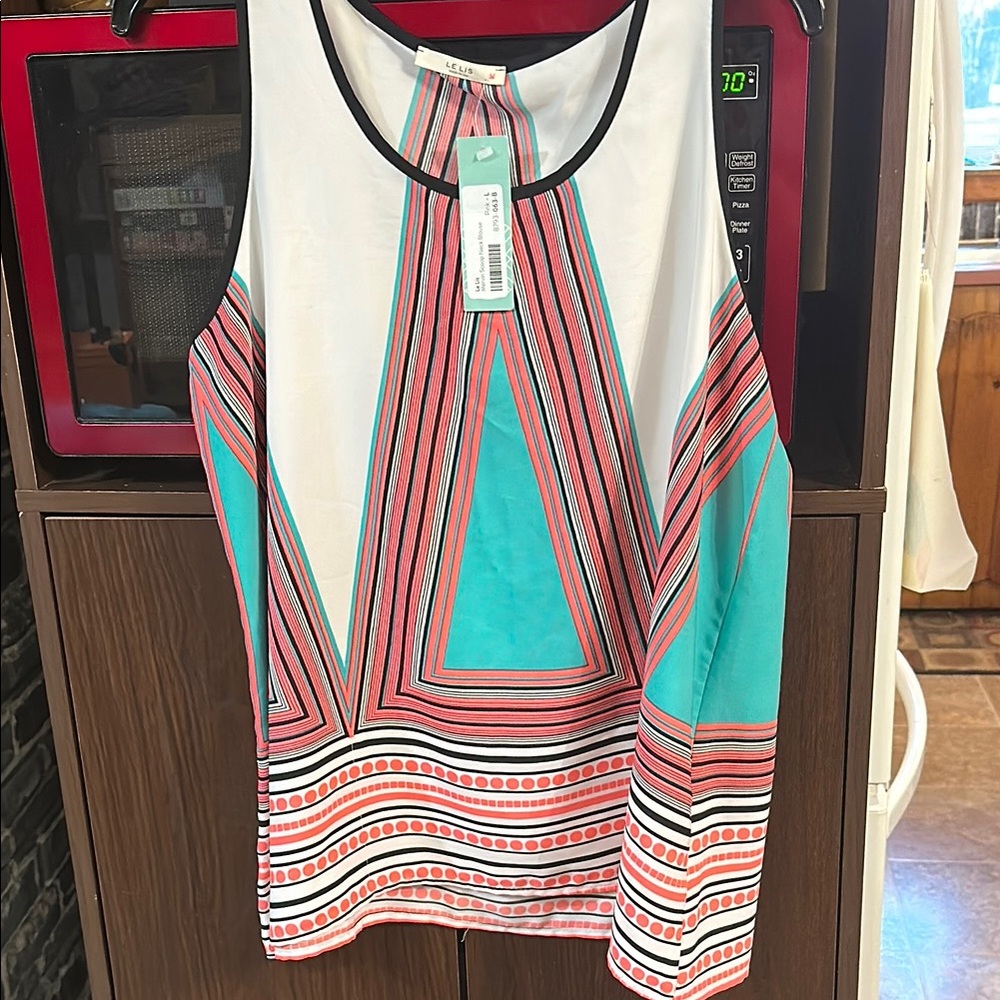 NWT Le Lis Colorful Geometric Women's Top